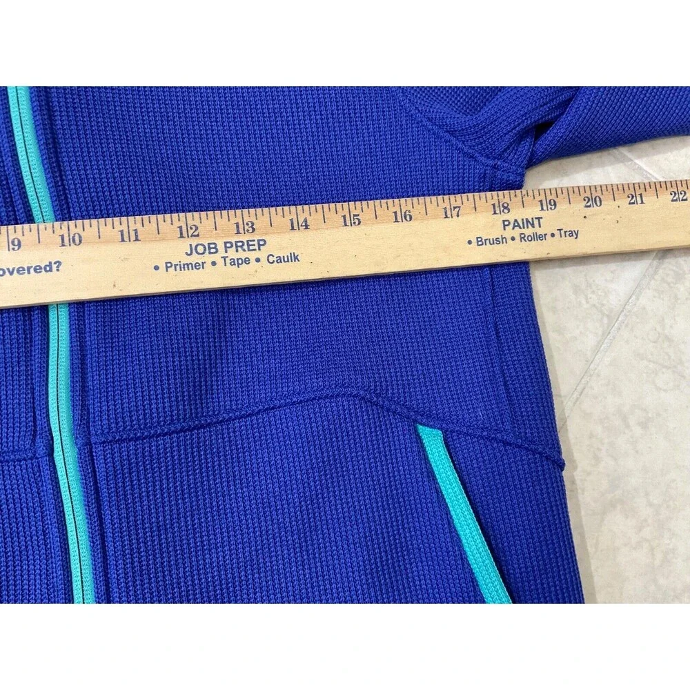 SPYDER full zip sweater jacket Core  Youth sz XL /18 Blue logo zip pull & sleeve